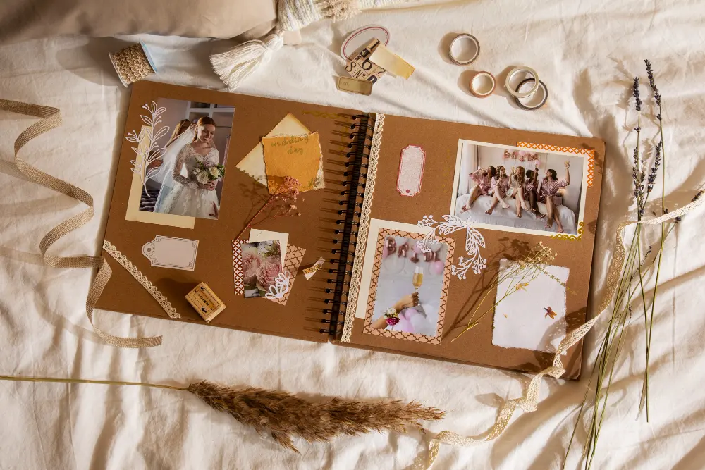Create custom wedding albums with retouched photos for couples