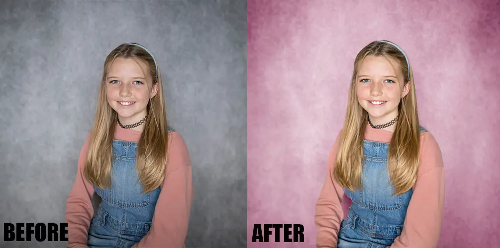 portrait photo retouching before and after two