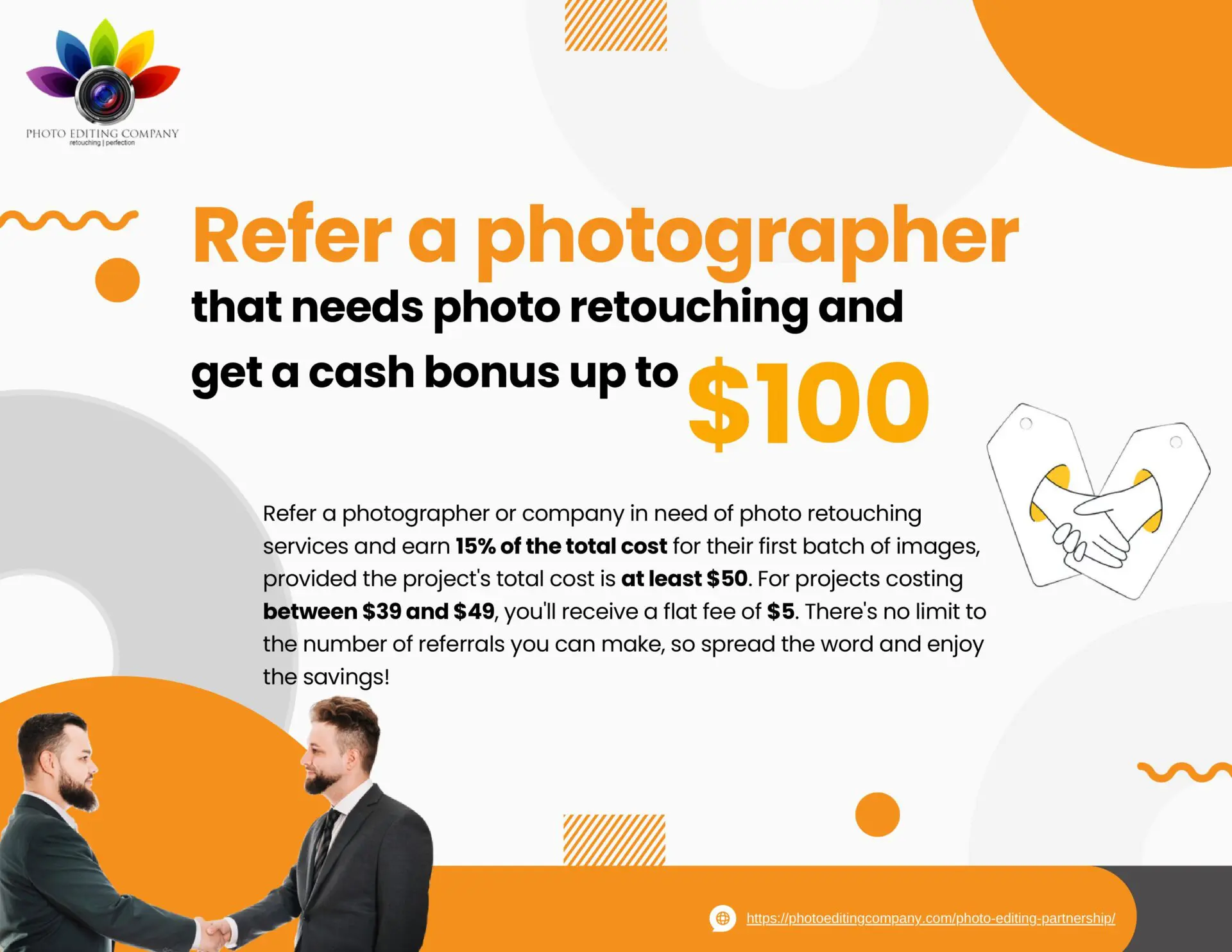 photo editing company referral partnership